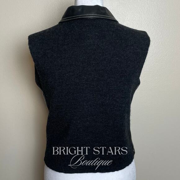 Rare Vintage Leather Wool Vest ASO Faith Lehane BtVS Womens Medium Vintage 90s - Picture 8 of 10